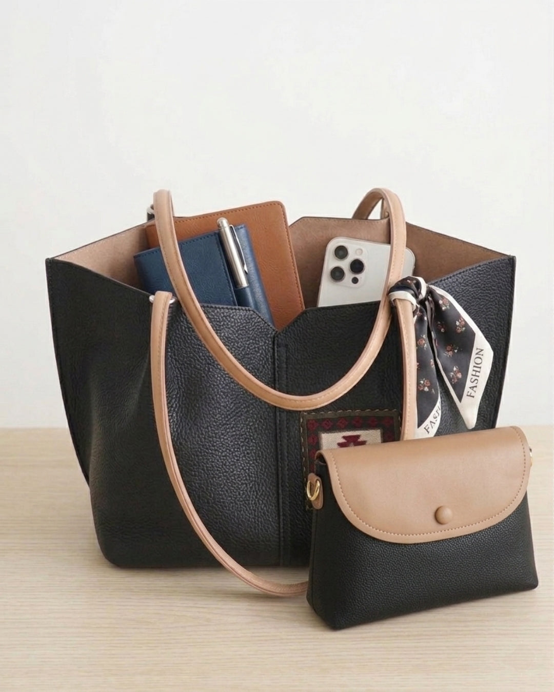 The Pure Leather Embroidered Tote