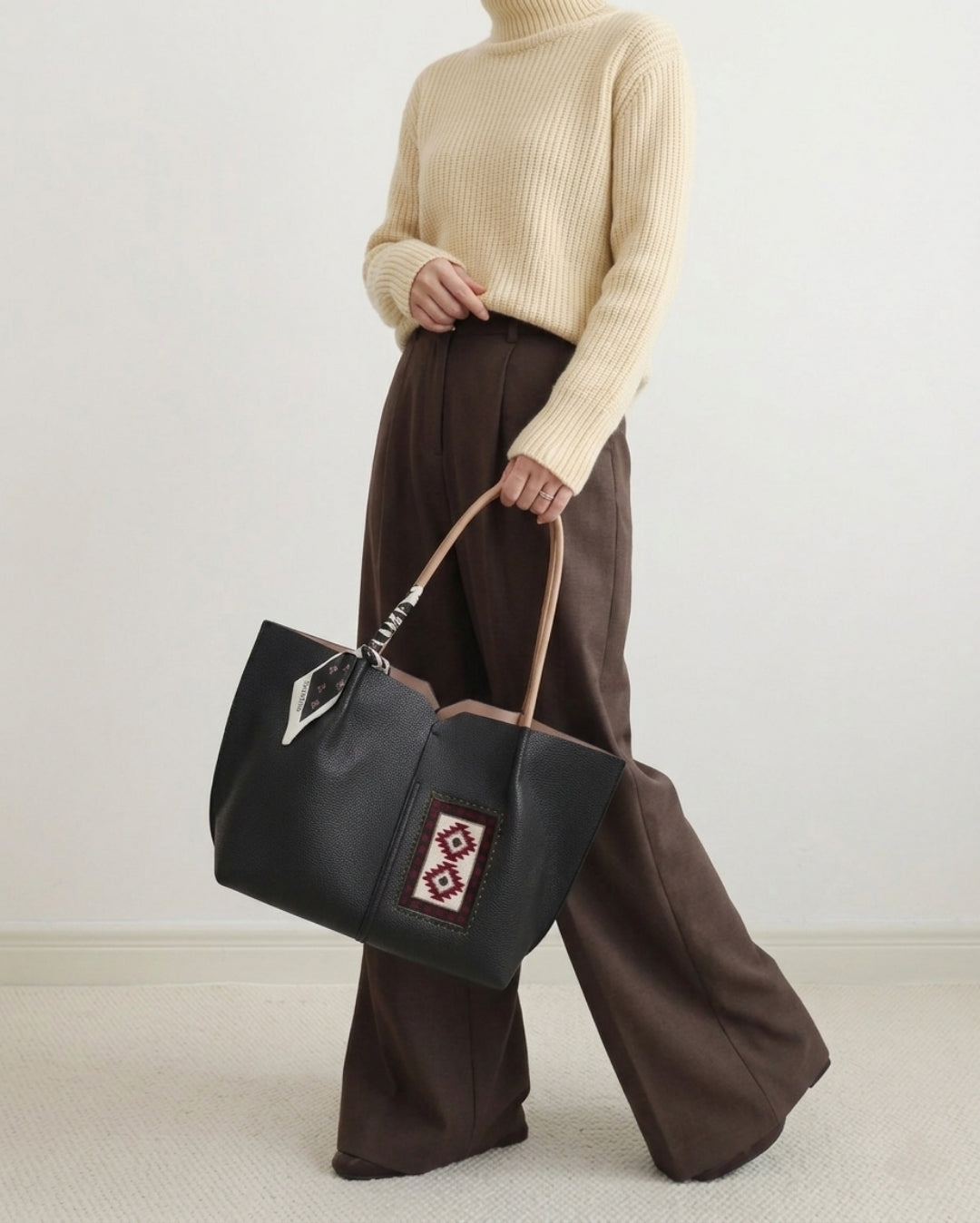 The Pure Leather Embroidered Tote